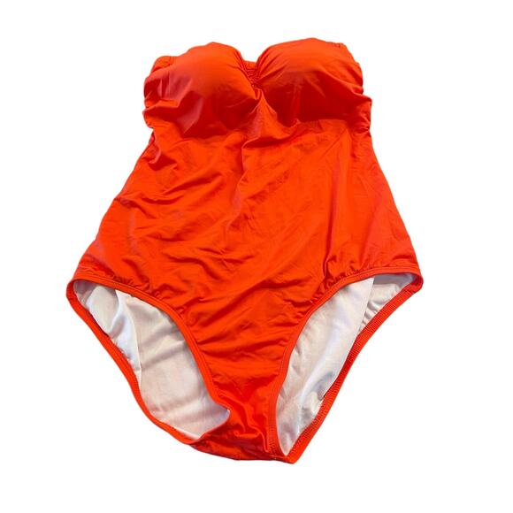 HiLor Bright Orange womens swimsuit bandeau top 12 - Picture 1 of 10
